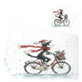 thumbnail image 3 of Square Leather Placemat Set One SizeX1 Heat-Resistant Washable Kitchen Table Decorations Black Cat Riding A Bicycle, 3 of 8