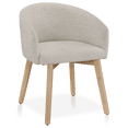 thumbnail image 1 of Bouclair Oatmeal Fabric and Wood Dining Chair, 1 of 7