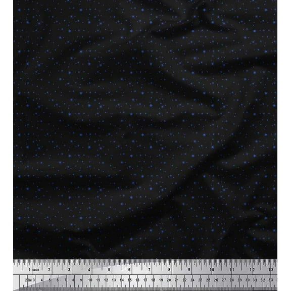 Soimoi Cotton Duck Fabric Stars Shirting Printed Fabric 1 Yard 42 Inch Wide