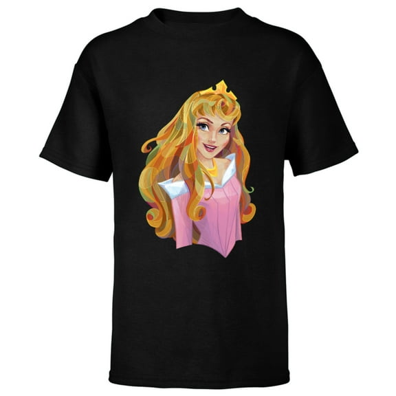 Disney Sleeping Beauty Princess Aurora Graphic T-Shirt - Short Sleeve T-Shirt for Kids - Customized-Black
