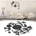 thumbnail image 3 of Reloj de pared autoadhesivo, pegatina de reloj de pared DIY, calcomanías de pared tridimensionales innovadoras, decoración del hogar (negro) ER, 3 of 5