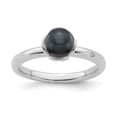 thumbnail image 5 of Stackable Expressions Sterling Silver Black Freshwater Cultured Pearl Ring, 5 of 8