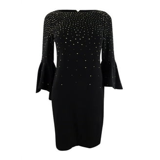 Calvin Klein Women's Trumpet Knot Sleeve Midi Dress (2, Red