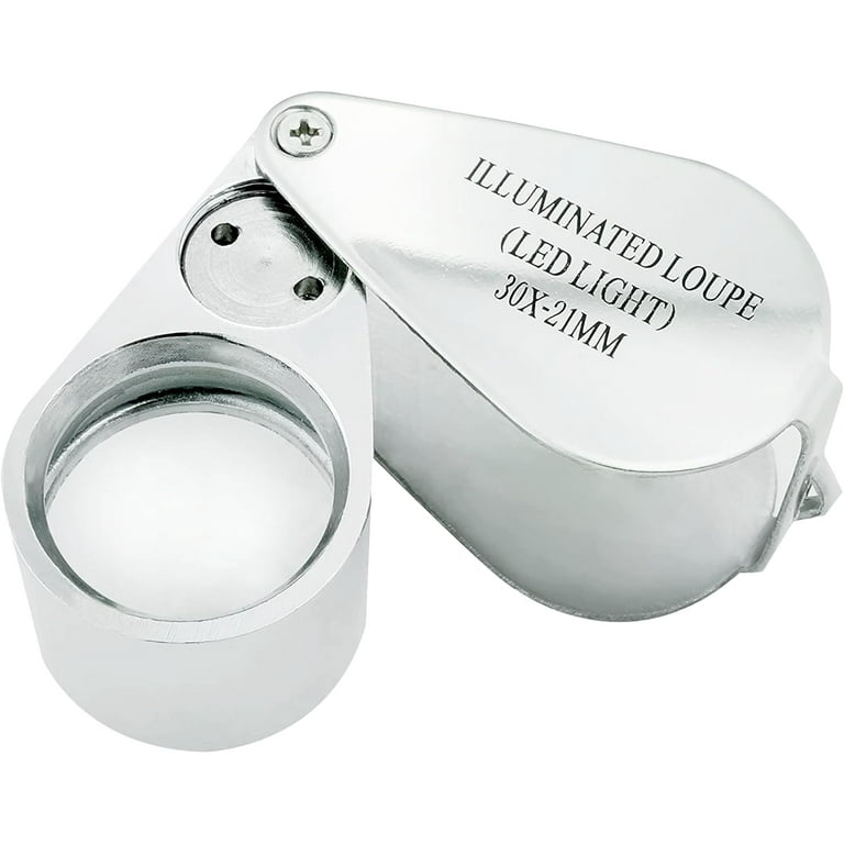 Luxury 30X Magnifying Glass with LED/UV Light Diamond Jeweler
