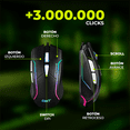 thumbnail image 4 of Mouse Gaming DXT GAMING Grip RGB 7200 DPI Sensor Optico 6 Botones Programables 13 Modos de Retroiluminacion Alambrico USB Negro MGDXT046BK, 4 of 6