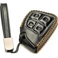 thumbnail image 2 of Vitodeco Genuine Leather Smart Key Fob Case Compatible with GMC Canyon, Sierra, Yukon, Acadia, Terrain (2021 - 2026 Models) - 4 Buttons, Black, 2 of 5