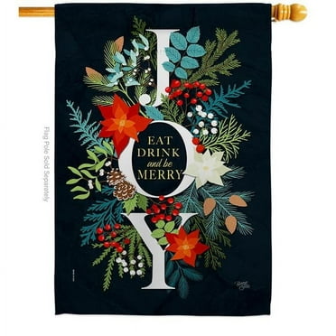 Breeze Decor 28 x 40 in. Be merry House Flag with Winter Wonderland Double-Sided Decorative Vertical Flags Decoration Banner Garden Yard Gift