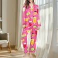 thumbnail image 4 of qelini Womens Pajama Set 2 Piece Bow Print Lapel Long Sleeve Shirt and Pant with Pocket Pjs Set Soft Party Sleepwear, 4 of 7