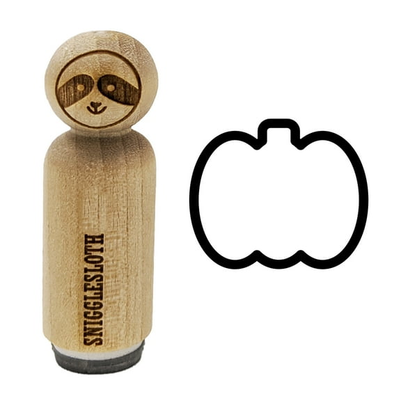 Pumpkin Outline Halloween Fall Harvest Rubber Stamp for Scrapbooking Crafting Stamping - Mini 1/2 Inch