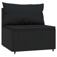 thumbnail image 3 of vidaXL 3 Piece Garden Lounge Set with Cushions Black Poly Rattan, 3 of 5
