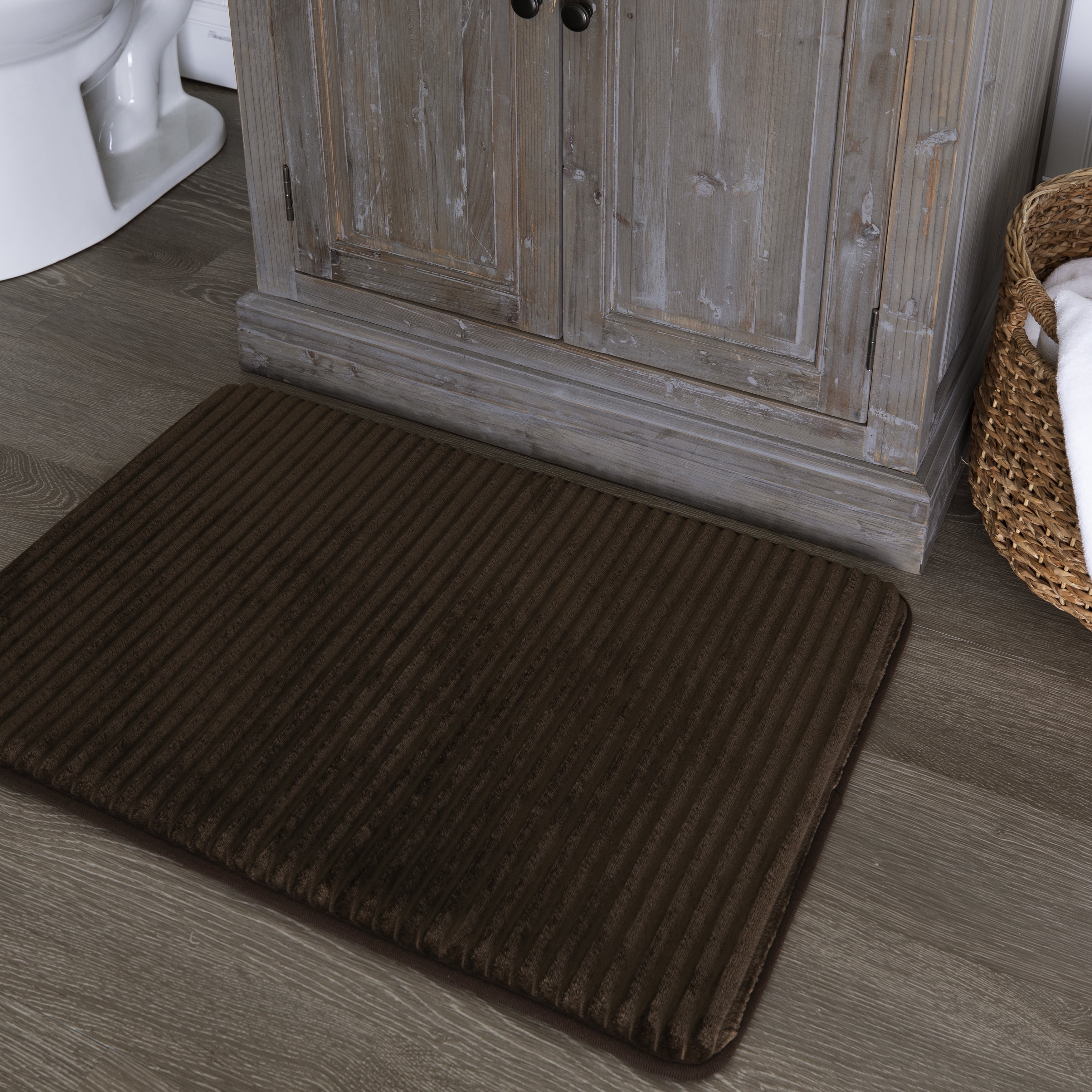 Mohawk Meory Foam Bath Rug Quick Dry 18X27 Inches Brown 