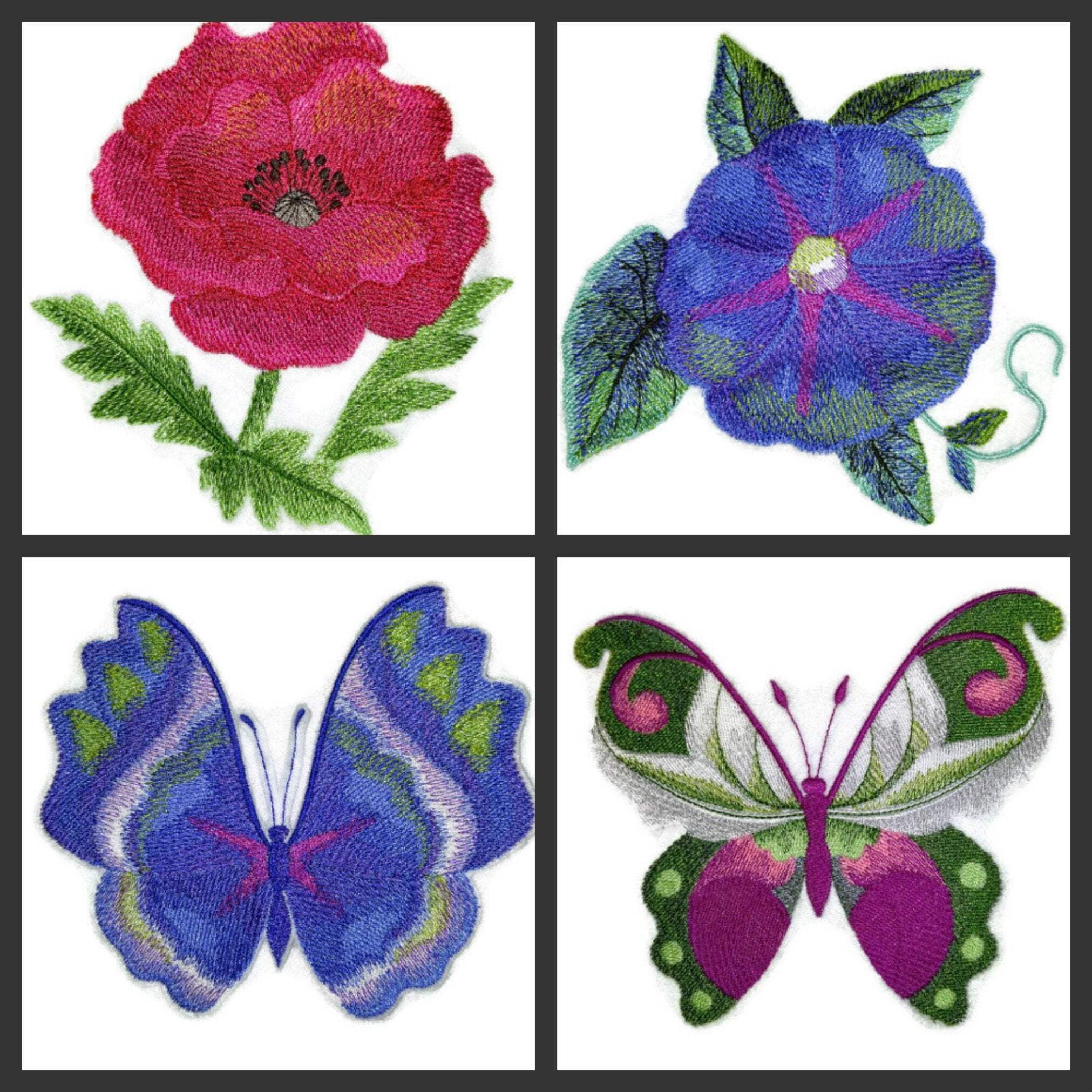 BeyondVision Custom and Unique Watercolor Blooms and Butterflies [Watercolor Poppy Bloom] Embroidered Iron on/Sew patch [5.06" 4.85"]