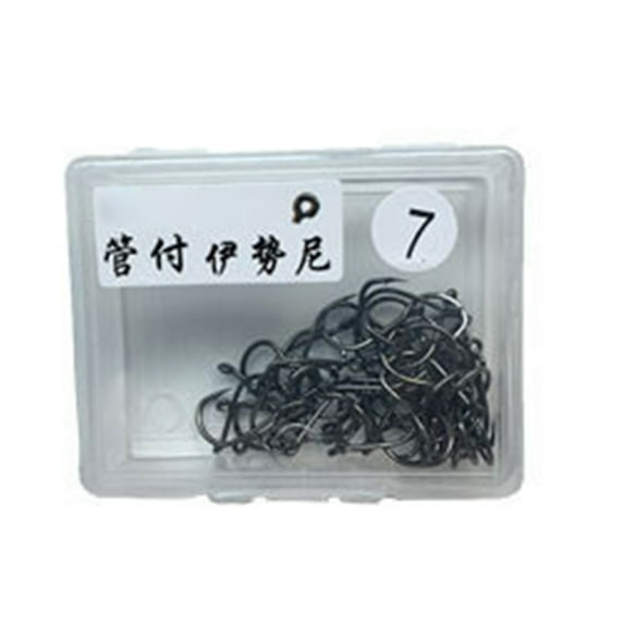 Naierhg 50Pcs/Box Fishing Hook High Strength Super Sharp Fishing Tackle Barbed Single Circle Carp Hook Fishing Accessory