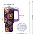 thumbnail image 2 of Halloween Gift 30oz Insulated Coffee Tumbler with Handle and Straw Lid – Pumpkin Travel Cup – Spooky Mug, 2 of 5
