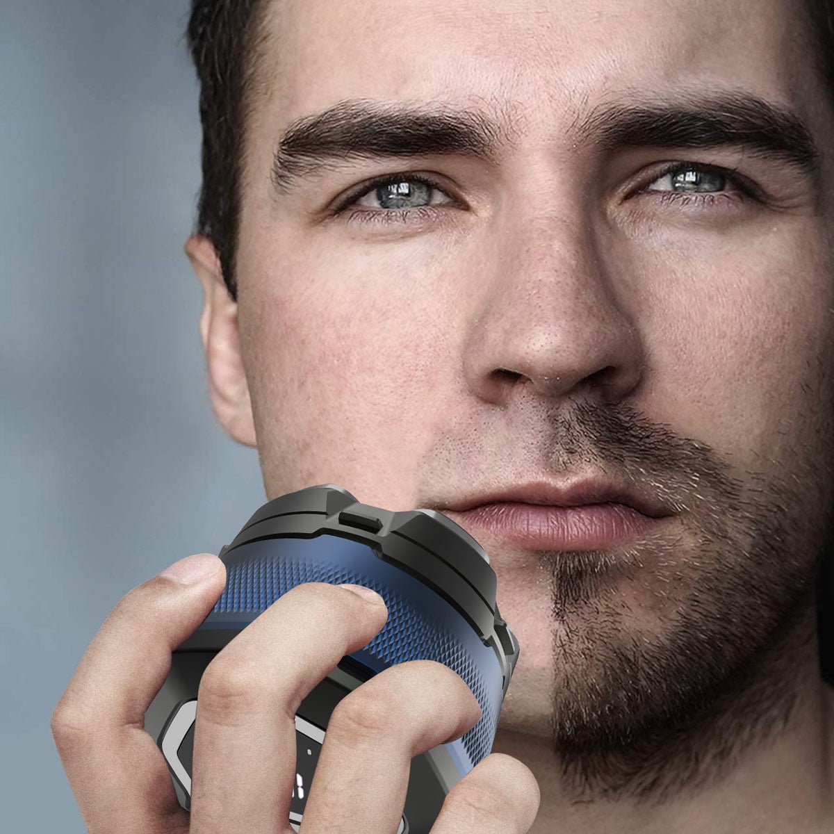 Electric Shaver for Men SOLIMPIA 6-Head Bald Head Shaver IPX6 Waterproof LED Display, Blue