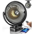 thumbnail image 2 of AICase Stand Fan,Folding Portable Telescopic Floor/USB Desk Fan With 7200mAh Rechargeable Battery,4 Speeds Super Quiet Adjustable Height And Head Great For Office Home Outdoor Camping-Black 2 of 13