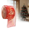 thumbnail image 2 of Ngheia Red Christmas Ribbon, 6.3Cm, with English Lettering., Festival Decorative Ribbons and Happiness Packaging Wrapping Wedding Decoration Pack, 1 Roll of Ribbon, 2 of 7