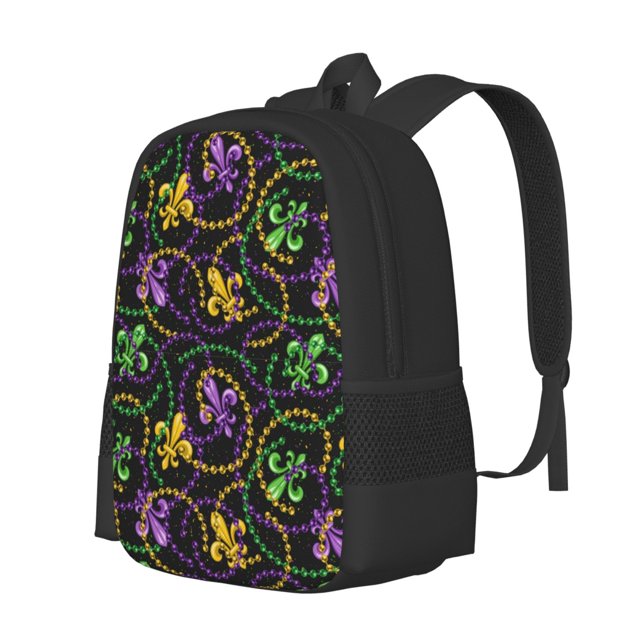 Fotbe Mardi Gras6 Mochila para Hombre y Mujer - Tela Oxford 600D Resistente - Mochila Impermeable de Gran Capacidad para Escuela, Viajes y Senderismo