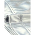 thumbnail image 5 of Chaleco de piel sintética para mujer, con solapa, sin mangas, para motociclista Plata L, 5 of 5