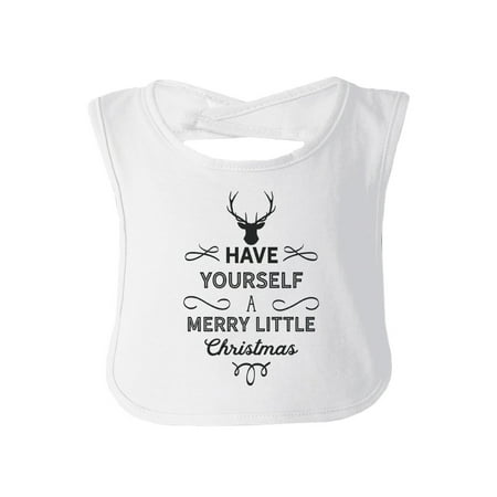 Merry Little Christmas Baby Bib White Baby Girl Gift For