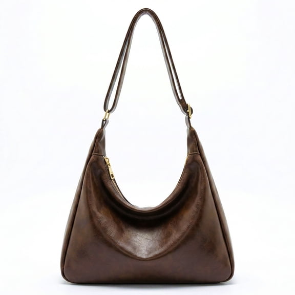 Zzjniupiyyds Women’s Hobo Bag, Ultra-Soft Foldable Vegan Leather Shoulder Tote, Stylish Slouchy Handbag Purse for Daily Use