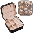 thumbnail image 2 of GZHJMY Coffee and Desserts Jewelry Box for Women Girls, PU Leather Travel Jewelry Organizer Portable Jewelry Storage Holder for Necklace Bracelet Earrings Rings, 2 of 7