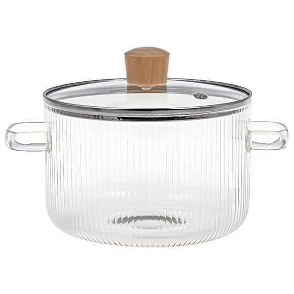 ACDANC 2026 New Clear Glass Simmer Pot with Lid and Strainer,Heat-Resistant Borosilicate Cooking Pot for Pasta,Soup,Baby Food,Milk,Electric Simmer Pot for Home Fragrance,Anti-Scald Handles
