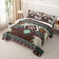 thumbnail image 3 of Erosebridal Country Tribal Cowhide Twin Quilt Set,Aztec Western Geometric Twin Coverlet Set For Boys,2 Pieces, 3 of 7