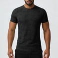 thumbnail image 2 of GUZOM Mens Quick Dry T Shirt Performance Moisture Wicking Nylon Spandex Breathable Athletic Gym Tee Crewneck Regular Fit Black,Size M, 2 of 7