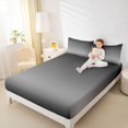 thumbnail image 4 of Homewish Modern Abstract Art Twin Sheet Sets,Minimalist Theme Twin Fitted Sheet,Gray Black Ombre Flat Sheet For Girls Kids,Ultra Soft Home Decor,3 Pieces, 4 of 7