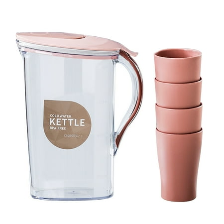 

Reduced！Drinkware Summer Universal Water Kettle Set Large Capacity With Cups Easy Clean