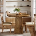 thumbnail image 7 of Finmind Square Dining Table for 2-4, 31.5" Farmhouse Small Kitchen Table with Heavy-Duty Pedestal Base for Dining Room, Rustic Brown, 7 of 7