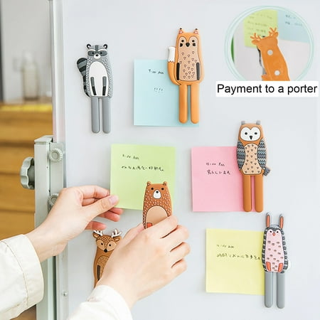 

Refrigerator Magnet Cute Animal Shape Silicone Decorative Fridge Sticker Hanger Hook for Home