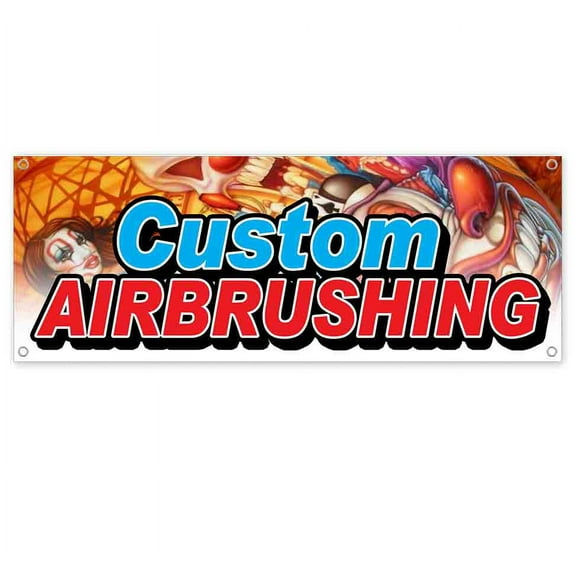 Custom Airbrushing 13 oz Vinyl Banner With Metal Grommets