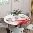 thumbnail image 5 of Marble Red Round Tablecloth for 55-60 Inch Tables,Fitted Table Cover with Elastic Edge,Gold White Modern Gradient Ocean Wavy Ripple Waterproof Outdoor Table Cloth Protector for Patio Garden Dinner, 5 of 9