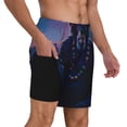 thumbnail image 2 of Yiaed Starry Sky Meditating Chimpanzees Print Mens Swim Trunks Bathing Suit Compression Liner Beach Swim Shorts Swimwear Quick Dry Zipper Pocket No-Chafing Board Short-X-Large, 2 of 6