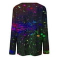 thumbnail image 5 of Aloohaidyvio Mardi Gras Clothing,Womens Mardi Gras Mask Glitter Printed T-Shirt Crew Neck Party Long Sleeve Tops, Mardi Gras Shirts, 5 of 5