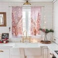 thumbnail image 5 of Christmas Sheer Curtains 72 Inches Long, Pink Xmas Farmhouse Snowflake Tree Light Filtering Window Curtains for Living Room/Bedroom, Rod Pocket Voile Sheer Curtain Drapes, 52"W x 72"L, 2 Panels, 5 of 9
