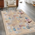 thumbnail image 3 of Jellyfish Washable Area Rugs 2.7'x5', Retro Blue White Brown Purple Jellyfish Linen Texture Low Pile Throw Living Room Rug Non-Slip Sturdy Edge Binding Carpet for Indoor Entryway Bedside Kitchen, 3 of 9