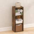 thumbnail image 2 of Furinno LUDER 3-Cube LED Lights Closet Organizers and Storage. Amber Pine, 2 of 4