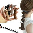thumbnail image 2 of ShouWei Bowknot Braided Telephone Wire Hair Bands - 5pcs 2023 New Phone Cord Straight Spiral Hair Ties No Crease Phone Cord Hair Ties Cute Ponytail Braids Fixed Hair Rope Accessory for Women Girls, 2 of 6