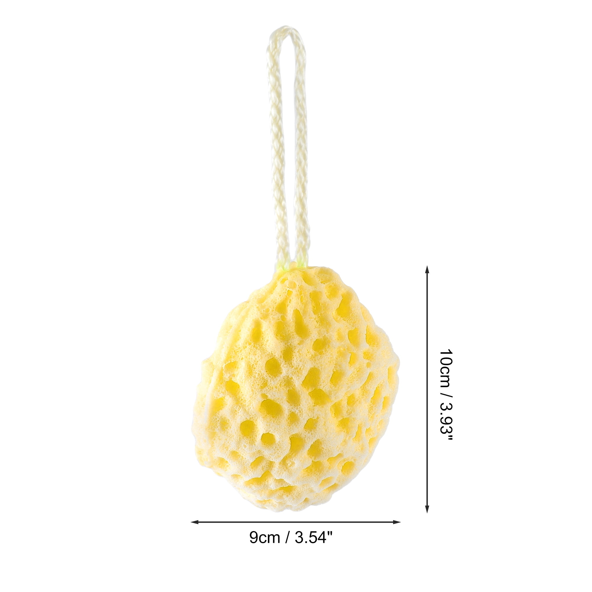 Unique Bargains Bath Shower Loofah Sponge 3.93"x3.54" 1 Pc Yellow