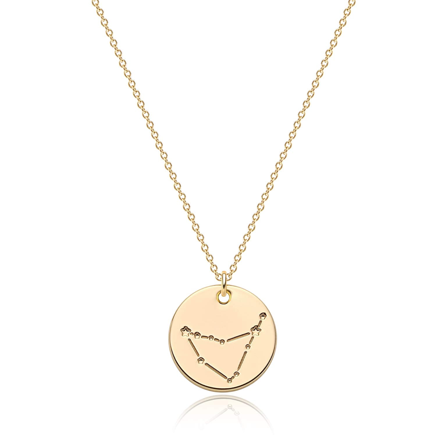 Details about   14K Solid Gold Gemini Zodiac Sign in Circle Rope Pendant Necklace