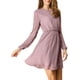 thumbnail image 4 of Vestido de fiesta de mujer Inspire Chic con escote en V, mangas largas, falda acampanada en color púrpura claro con estrellas doradas, 4 of 8