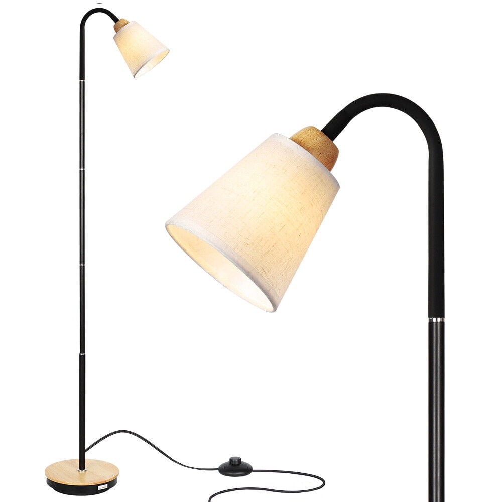 Haitral Modern Task 58” Floor Lamp with Cream Shade