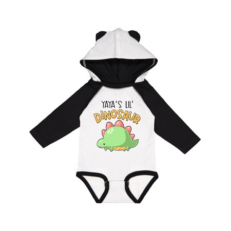 

Inktastic Yaya s Lil Dinosaur with Cute Stegosaurus Gift Baby Boy or Baby Girl Long Sleeve Bodysuit