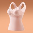 thumbnail image 2 of lcziwo Summer Tank Top for Women Built in Bra Lace V Neck Undershirt Solid Color Soft Comfortable Slim Fit Camisole Pink XL, 2 of 4