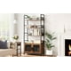thumbnail image 4 of Gabinete de 3 Niveles de Hierro y Madera con Puertas de Malla, Librero Industrial con 3 Estantes, 4 of 6
