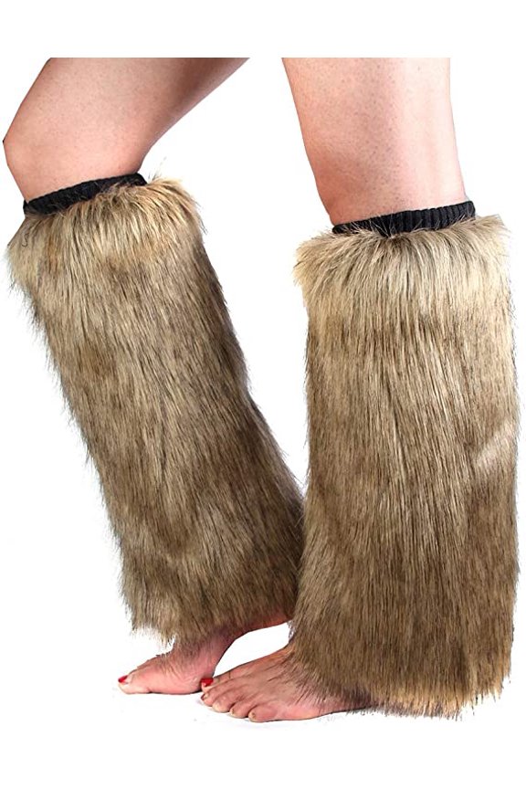 Womens Fur Leg Warmers Sexy Furry Fuzzy Leg Warmers Soft Boot Cuffs Cover