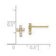 thumbnail image 2 of 14k Yellow Gold Polished Cubic Zirconia Cross Mini Post Earrings - Measures 6x5mm Wide, 2 of 2